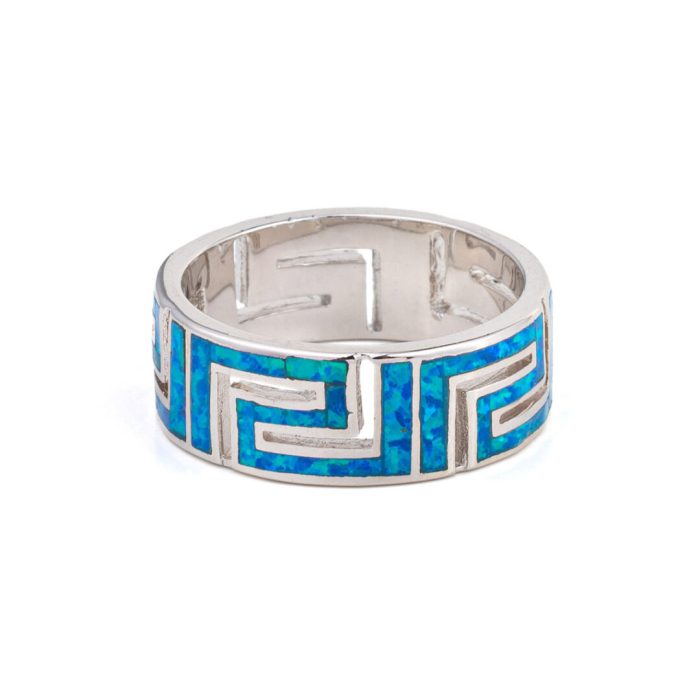 Greca Opal Ring – 925 Sterling Silver - Image 1