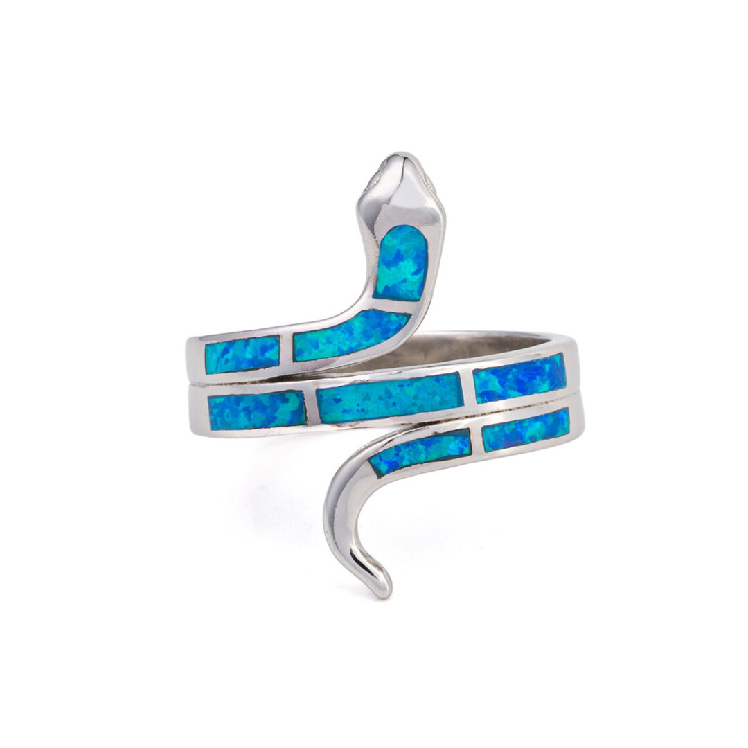 MI-DA-07059011-67156|MI-DA-07059011m-67156|MI-DA-07059011b-67156|package-roots Snake Blue Opal Ring – 925 Sterling Silver - Image 1