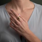 Meander Band Ring - 925 Sterling Silver Gold Plated - Image 2