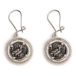 Goddess Athena Earrings with Greek Key - 925 Sterling Silver - Image 5