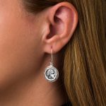 Goddess Athena Earrings with Greek Key - 925 Sterling Silver - Image 2
