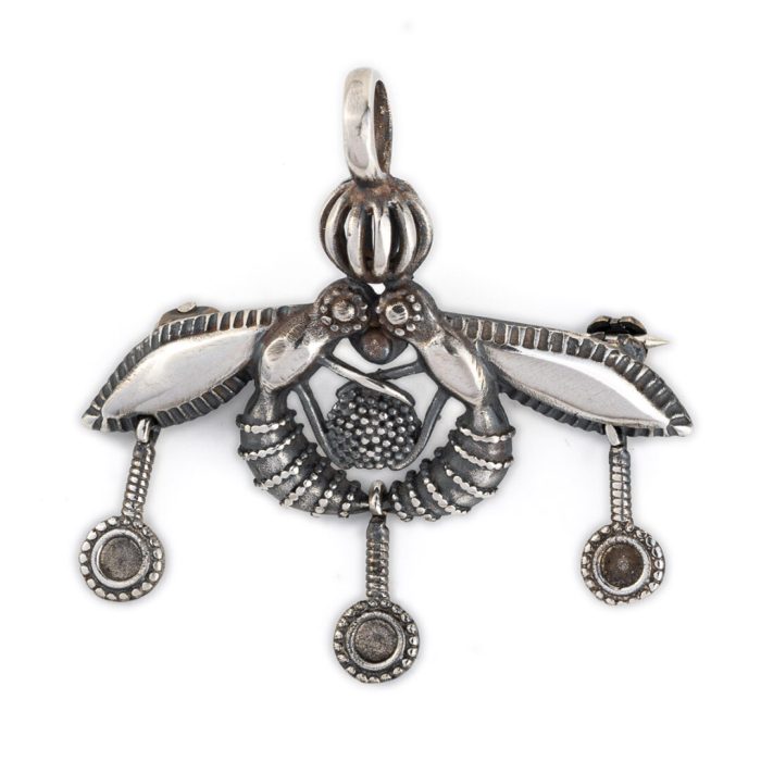 Malia bees pendant and brooch in sterling silver - Image 3