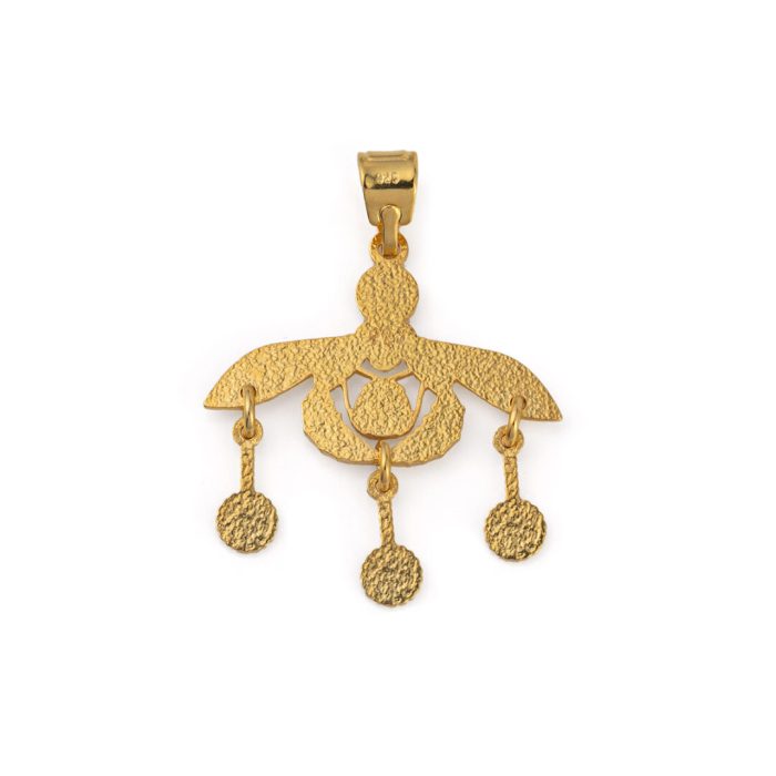 Minoan Bee Pendant – Sterling Silver and Gold Plated - Image 3