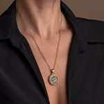 Goddess Athena Coin Pendant - Sterling Silver and Gold Plated - Image 2
