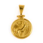 Hercules Coin Pendant - Gold Plated - Image 4