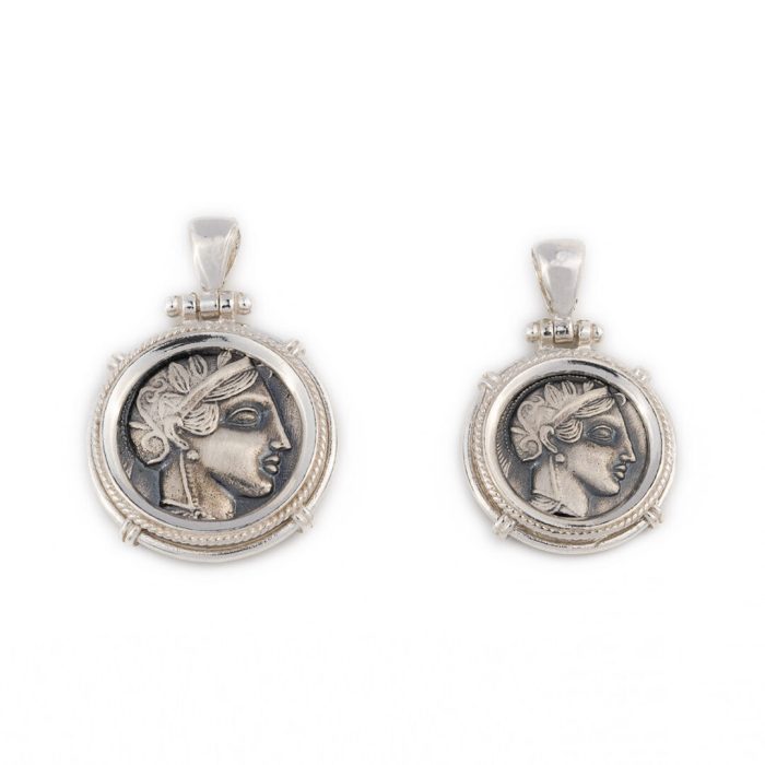 Goddess Athena and Owl Pendant - 925 Sterling Silver - Image 4