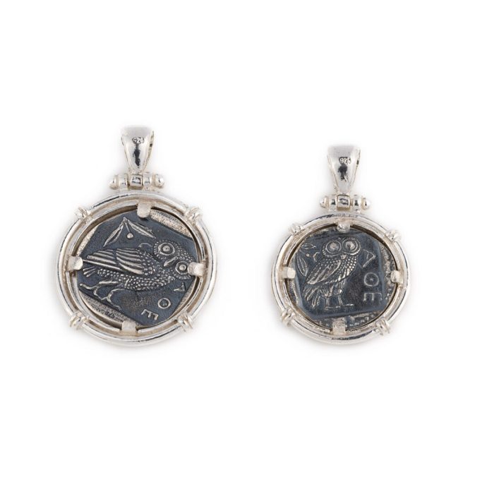 Goddess Athena and Owl Pendant - 925 Sterling Silver - Image 5