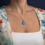 Spiral Pendant - 925 Sterling Silver with Opal - Image 2
