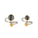 Adjustable Phaistos Disc Ring – Sterling Silver and Gold Plated - Image 4