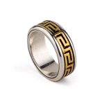 Greek key Ring – 925 Sterling Silver and Gold Plated - Image 2