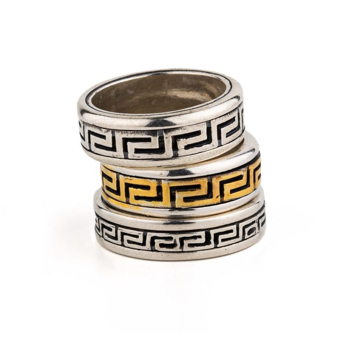 Greek key Ring – 925 Sterling Silver and Gold Plated - Image 5