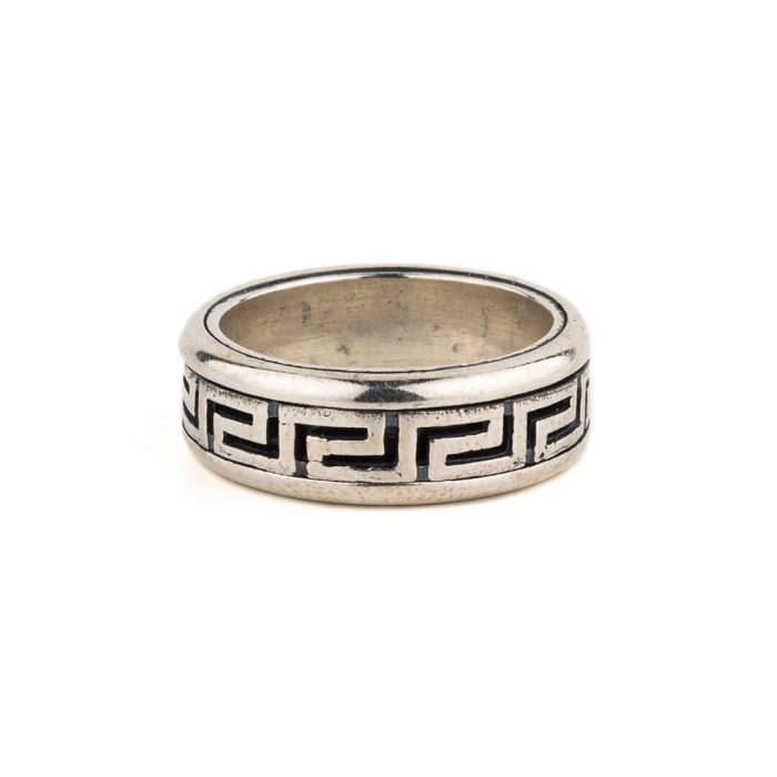 Greek Key Meander Ring – 925 Sterling Silver - Image 1