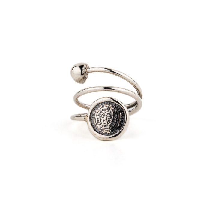 Phaistos Disc Ring – Sterling Silver - Image 1