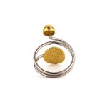 Adjustable Phaistos Disc Ring – 925 Sterling Silver and Gold Plated - Image 3