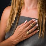 Adjustable Phaistos Disc Ring – 925 Sterling Silver and Gold Plated - Image 2