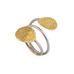 Double Phaistos Disc Ring – 925 Sterling Silver and Gold Plated - Image 3
