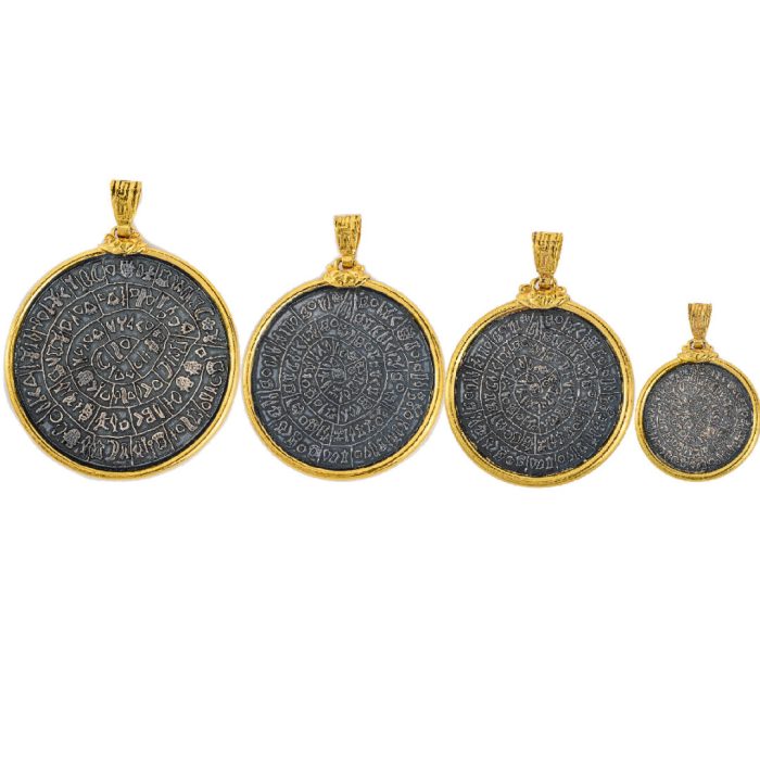 Minoan Phaistos Disk - Sterling silver gold plated pendant - Image 3