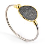 Phaistos Disc Hinge Bracelet - 925 Sterling Silver and Gold Plated - Image 6