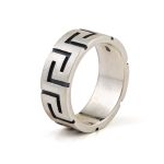 Greek Key Band Ring - 925 Sterling Silver - Image 3