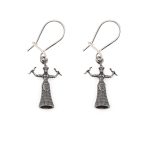 Snake Goddess Drop Earrings - Sterling Silver and Gold Plated - Image 5
