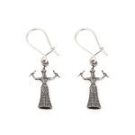 Snake Goddess Drop Earrings - Sterling Silver and Gold Plated - Image 4