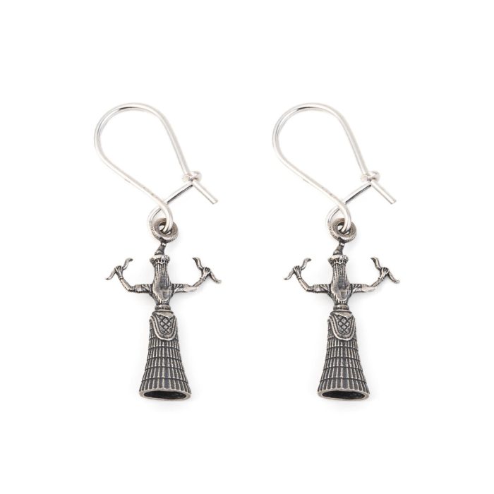 Snake Goddess Drop Earrings - Sterling Silver and Gold Plated - Image 4