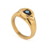 Δαχτυλίδι Μάτι Φίλντισι Onyx - Ασήμι 925 Επιχρυσωμένο - Image 3