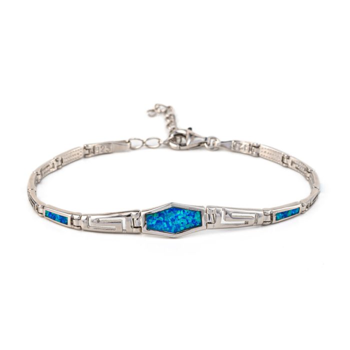 Meander Bracelet - 925 Sterling Silver with Opal - Image 3