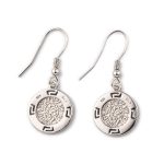 Phaistos Disc Dangle Earrings - 925 Sterling Silver with Opal - Image 3