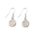 Phaistos Disc Dangle Earrings - 925 Sterling Silver with Opal - Image 5