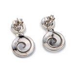 Blue fire opal drop spiral earrings - Image 2