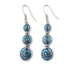 925 fine silver dangle earrings with spiral