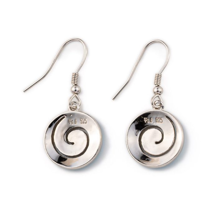 Spiral blue opal silver earrings - Image 4