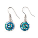 Spiral blue opal silver earrings - Image 3
