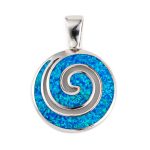 Spiral Pendant - 925 Sterling Silver with Opal - Image 3