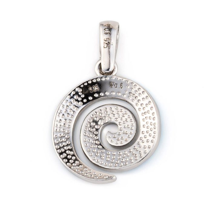 Spiral Pendant - 925 Sterling Silver with Blue Opal - Image 4
