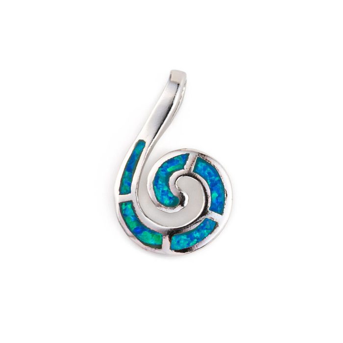 Blue Opal Spiral Pendant - Image 2