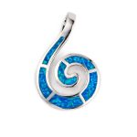 Blue Opal Spiral Pendant