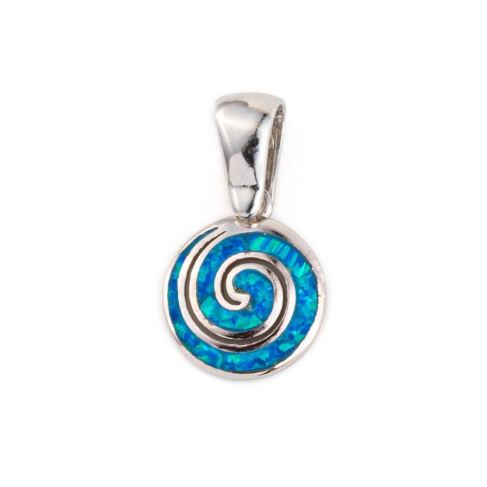 Spiral Pendant - 925 Sterling Silver with Opal - Image 4