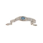 Greek Key Meander Bracelet with Zircon – 925 Sterling Silver - Image 2