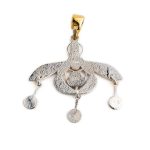 Minoan Bees Pendant - 14k Gold and Sterling Silver - Image 3