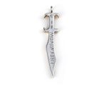 Spartan Sword Pendant - 14K Gold and Sterling Silver - Image 3