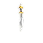 Spartan Sword Pendant - 14K Gold and Sterling Silver - Image 4