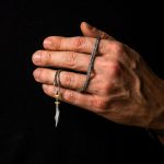 Spartan Sword Pendant - 14K Gold and Sterling Silver - Image 2