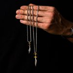 Spartan Sword Pendant - 14K Gold and Sterling Silver - Image 6