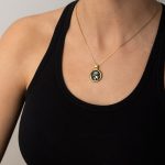 Athena Greek Goddess Coin Pendant - 14K Gold and Sterling Silver - Image 4