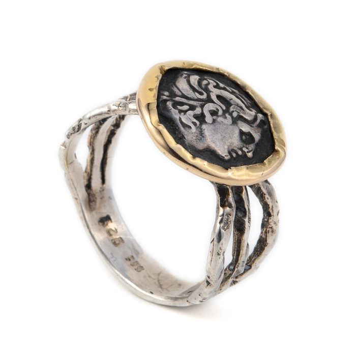 Alexander The Great Ring - 14K Gold and Sterling Silver - Image 3