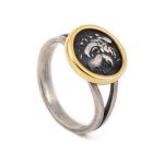 Hercules Coin Ring - 14k Gold and Sterling Silver - Image 2