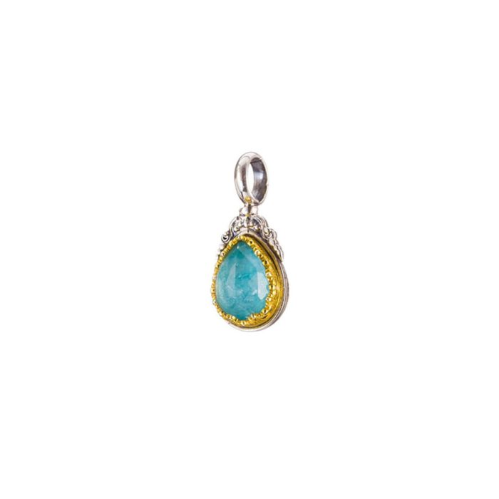 Gerochristo - Iris pendant in Sterling Silver with Amazonite