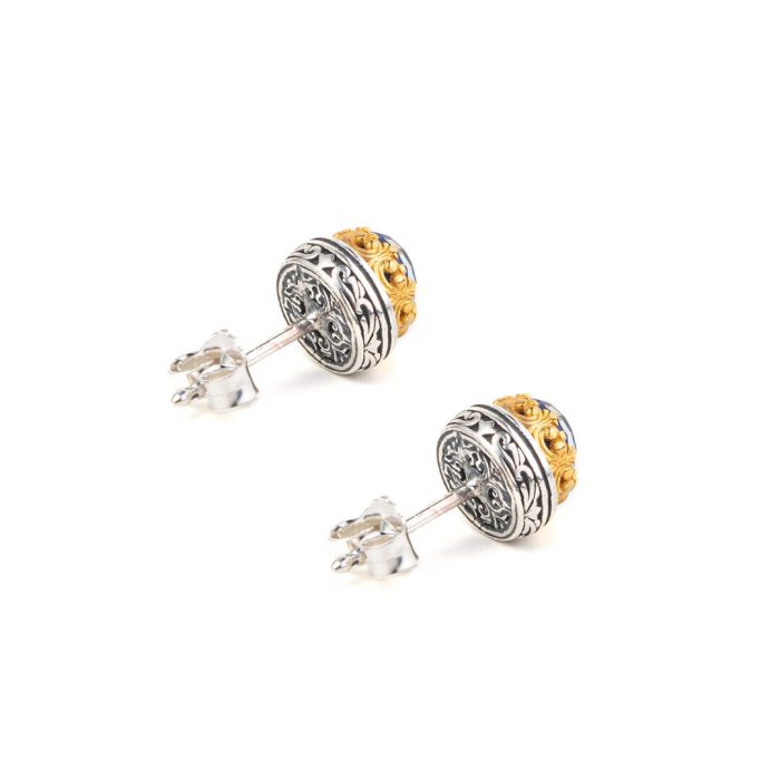 Gerochristo - Iris stud earrings in Sterling Silver with Lapis - Image 3